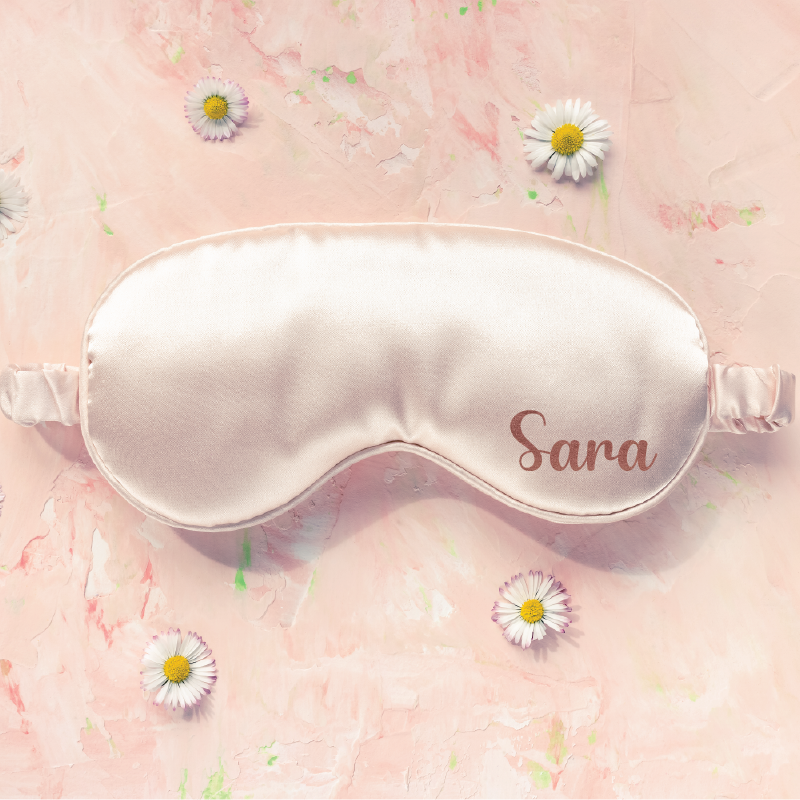 Maska za spanje z imenom - bež