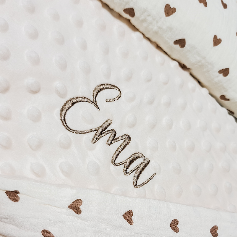 Odejica z izvezenim imenom - Soft heart