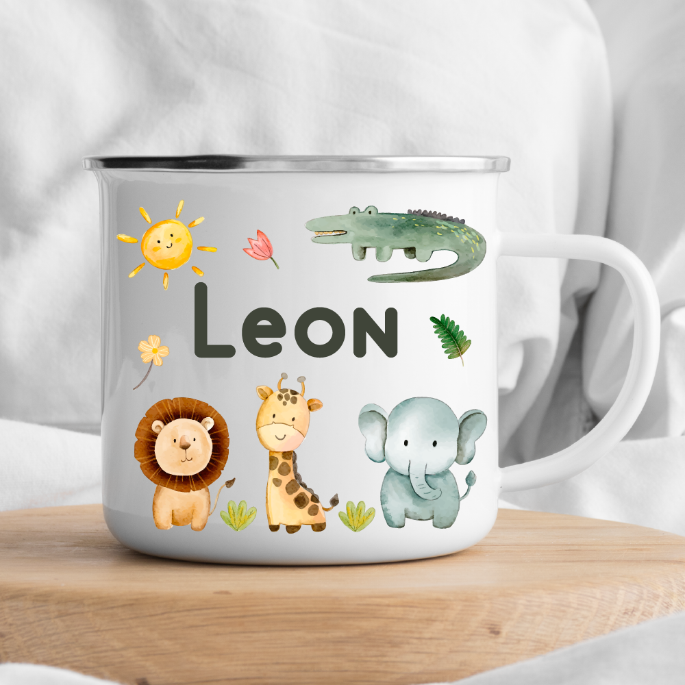 Emajlirana skodelica z imenom po izbiri - Jungle