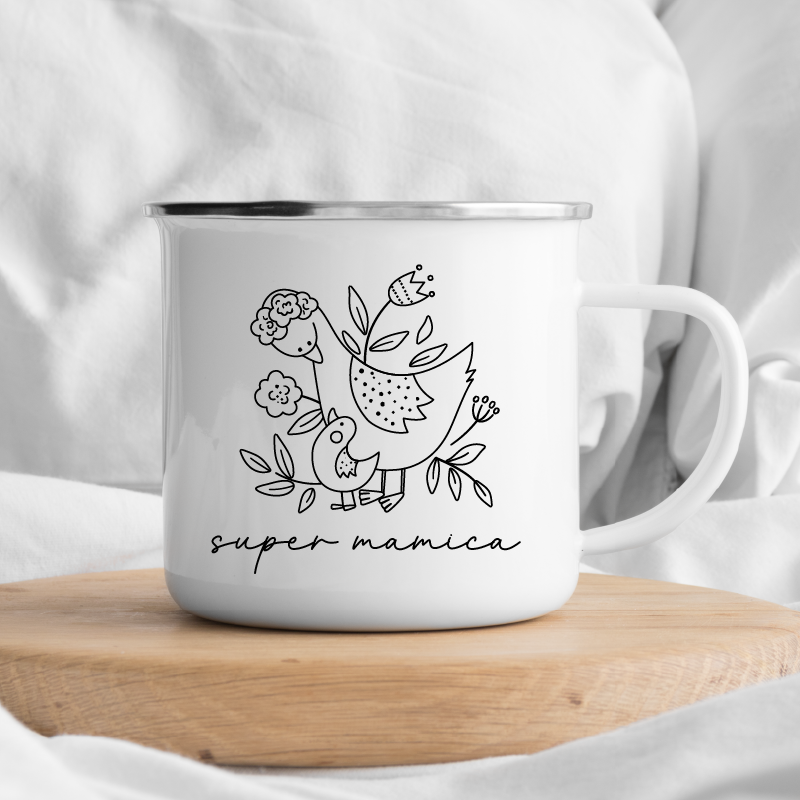 Emajlirana skodelica Super mamica