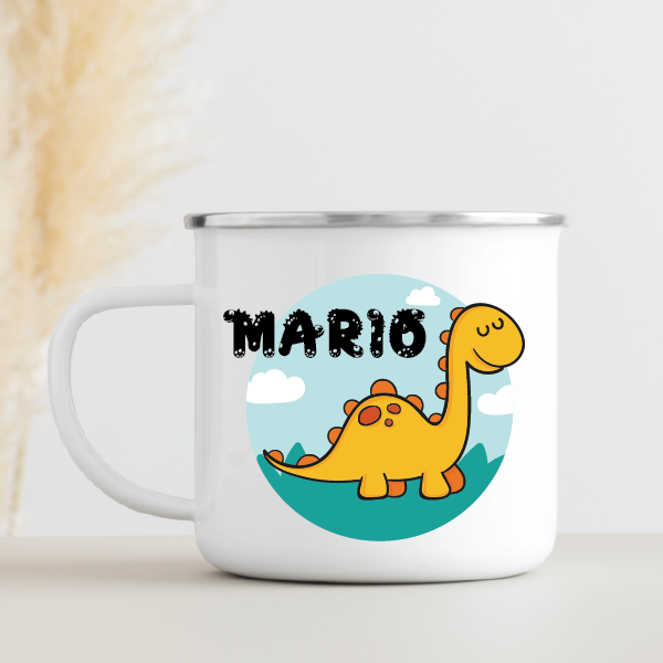 Emajlirana skodelica z imenom po izbiri - Dino