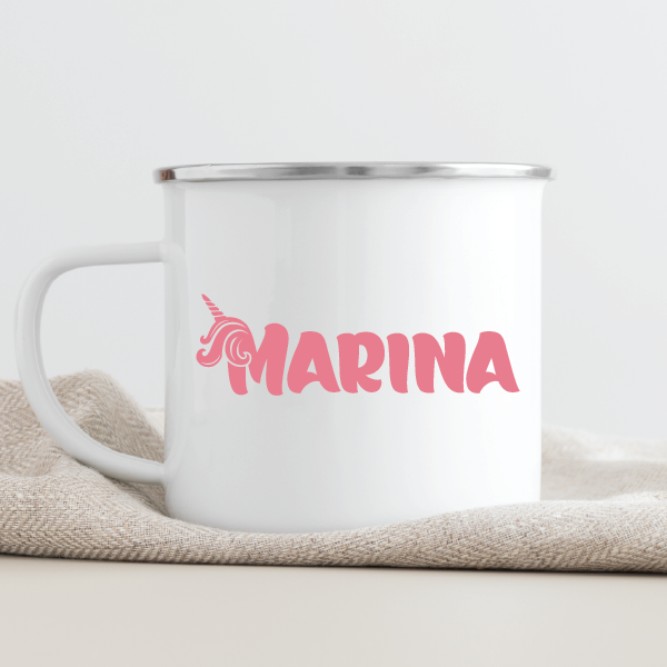 Emajlirana skodelica z imenom po izbiri - Samorog