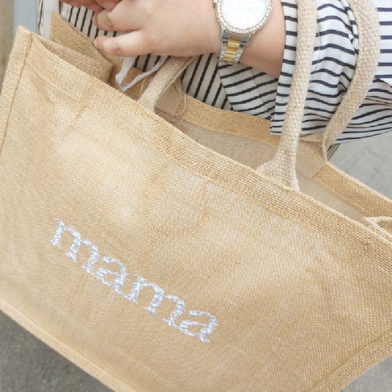 Torba iz jute z vezenino Mama