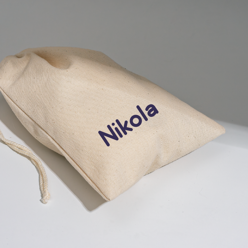 Vrečka za copate/opremo s tiskom imena - različne barve - M