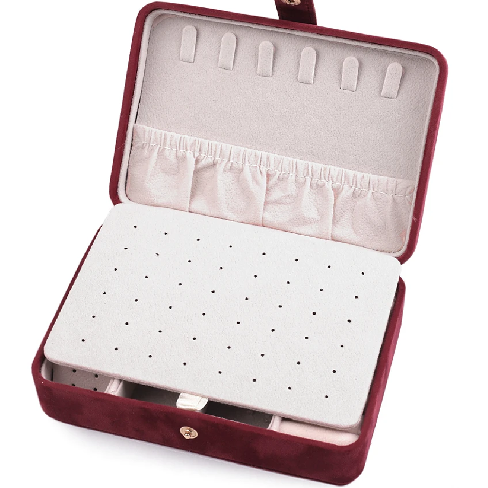 Žametna škatla za nakit z imenom - forest green