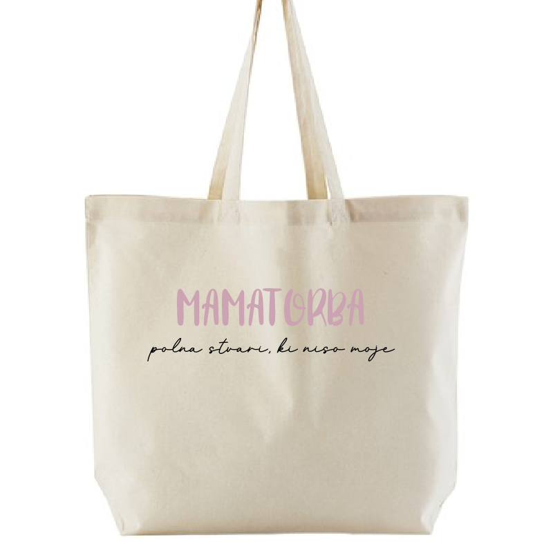 Maxi bombažna torba MAMATORBA - natural