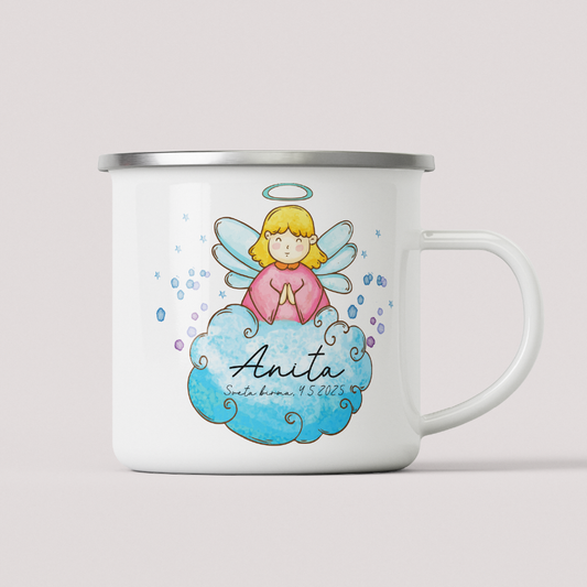 Skodelica Angelika - z imenom, napisom in datumom