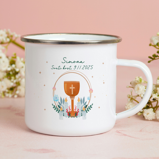 Skodelica Križec - z imenom, napisom in datumom